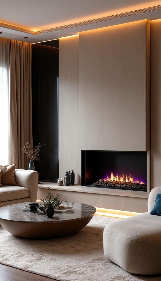 A beautifully renovated luxury apartment living room.